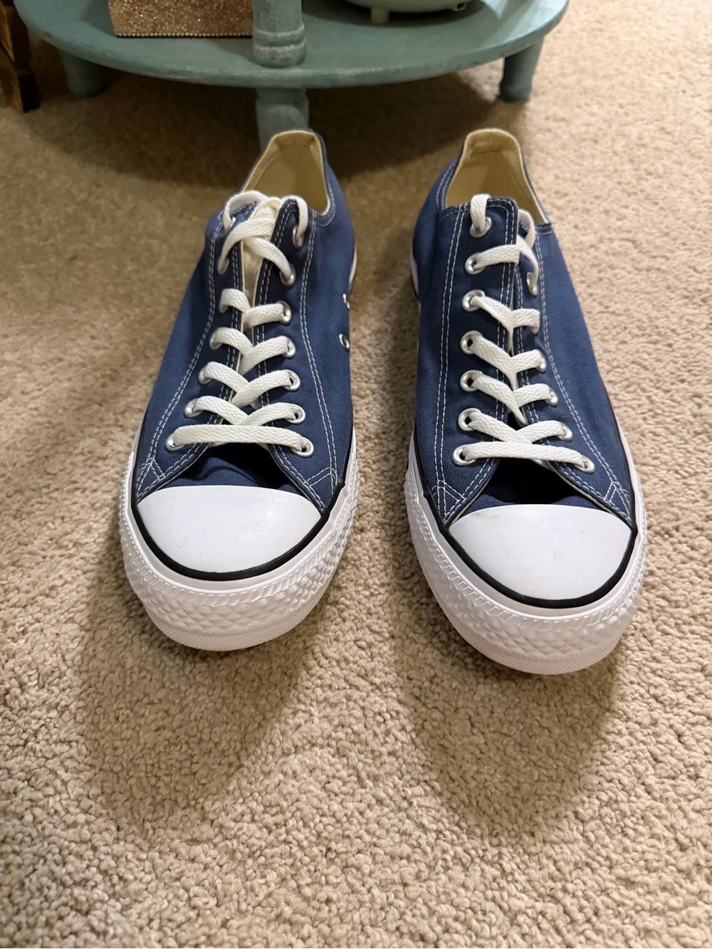 Converse Chuck Taylor All Star Low Top Navy Blue White Sneakers Men’s 11 - Picture 3 of 6